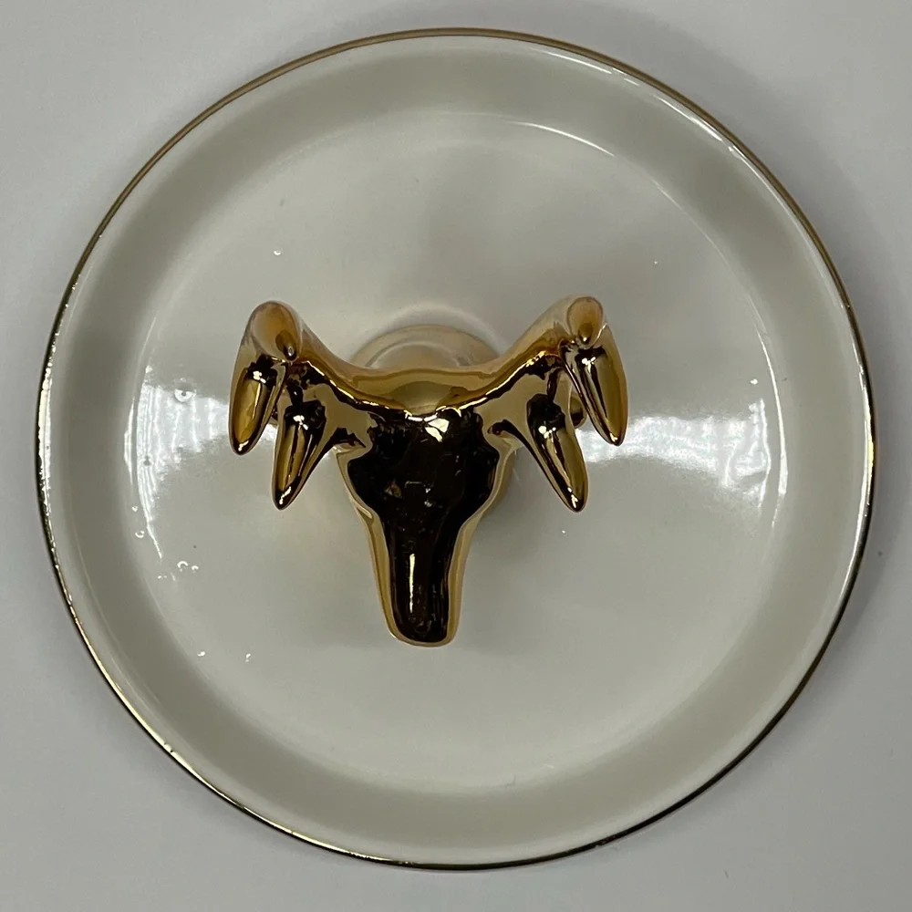 Deer Ring Display Holder Mini Trinket Tray Jewelry Ceramic Dish Pendant Case mom - Picture 6 of 17